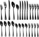 Lazycorner 20 Pcs Black Silverware Set for 4, Mirror Polished Flatware Set Stainless Steel Fork Knife Spoon, Food Grade Eating Utensils Sets, Reusable Silverwear Cutlery Set, Dishwasher Safe by CozyNest Decor