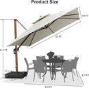 PURPLE LEAF 10ft Patio Umbrella with Base Outdoor Square Umbrellas Large Cantilever Umbrella Windproof Offset Heavy Duty Sun Umbrellas for Garden Deck Pool Patio, Cream by GreenHaven Gardens