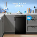 Midea MDF18A1ABB Built-in Dishwasher with 8 Place Settings, 6 Washing Programs, Stainless Steel Tub, Heated Dry, Energy Star, Black by TinyTreasures Baby Boutique