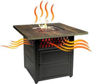 DualHeat by Endless Summer, The Harris, 38" Square Propane Gas Outdoor Fire Pit/Patio Heater by GreenHaven Gardens