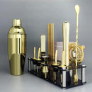 14-Piece Cocktail Shaker Set Bartender Kit with Black Stand, Bar Tool Set for Drink Mixing Bartending Kit Bar Sets Accessories: 750ml(25oz) Shaker, Jigger, Muddler, Cocktail Recipes (Gold) by CozyNest Decor