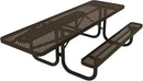Coated Outdoor Furniture Heavy-Duty Portable ADA-Compliant Outdoor Picnic Table, Punched Steel Patio Dining Furniture Made in America (8ft Rectangular, One-Side Handicap, Textured Brown) by GreenHaven Gardens