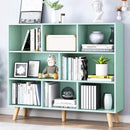 IOTXY Wooden Open Shelf Bookcase - 3-Tier Floor Standing Display Cabinet Rack with Legs, 8 Cubes Bookshelf, Tiffany-Green by CozyNest Decor