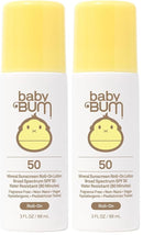 Baby Bum Mineral SPF 50 Roll-On Sunscreen | Vegan and Hawaii 104 Reef Act Compliant (Octinoxate & Oxybenzone Free) Broad Spectrum Moisturizing UVA/UVB Easy Roller Ball Sunscreen Lotion (Pack of 2) by TinyTreasures Baby Boutique