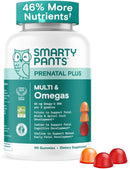 SmartyPants Prenatal Multivitamin Gummies - Improved Formula: Omega 3 (DHA/EPA), Methylfolate, Biotin, Vitamin D3, C, Vitamin B12, B6, Vitamin A, K & Zinc, Gluten Free, 90 Count (30 Day Supply) by TinyTreasures Baby Boutique