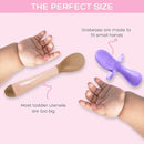 Grabease Baby Spoons Baby Led Weaning Supplies Toddler Forks Feeding, BPA-Free & Phthalate-Free for & Toddler, 2 Sets, Blush and Lavender by TinyTreasures Baby Boutique