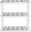 Oskar Storage Shelves - Bathroom Wall Organizer, Kids Room Toys Book Shelf, No Drill Heavy Duty, Kitchen Closet Garage Outdoor 3 Tier Stackable Plastic Shelving Unit by TinyTreasures Baby Boutique