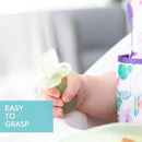 Bumkins Baby Utensils Set, Chewtensils Silicone Spoons for Dipping, Self-Feeding, Baby Led Weaning, Trainer Learning, First Stage Eating, Soft Practice Fork and Spoon, Babies 6 Months, Green Jelly by TinyTreasures Baby Boutique