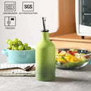 Sweejar Ceramic Olive Oil Dispenser Bottle, Opaque Oil Cruet Protects Oil to Reduce Oxidation, Suitable for Oil, Vinegar, Coffee Syrups & Other Liquids, Pack of 1, 15.5 Fl Oz (Gradient Green) by CozyNest Decor