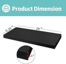 LaVie Home Floating Shelves, 24 Inch Wall Shelf Set of 2, Hanging Shelf with Invisible Brackets, Wall Decor for Bathroom, Bedroom, Living Room, Kitchen Storage, Classic Black by CozyNest Decor