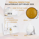 The Balmy Drum - 15 Note 14 Inch Steel Tongue Drum, Steel Drum Instrument, Drums For Children and Adults, Balmy Drum Set for Kids with Music Book, Handpan, Mallet and Carry Bag (Gold) by TinyTreasures Baby Boutique