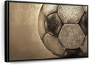 Elephant Stock Worn Soccer Ball Wall Art - Horizontal Framed Canvas - 1-Piece Living Room Wall Decor - Photography sports Canvas Print - Brown and Gray Decor for Wall - 37" X 25" by CozyNest Decor