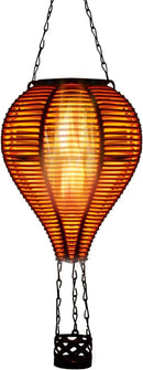 pearlstar Solar Hot Air Balloon Lantern with Flame Light Outdoor Hanging Solar Powered Lights Woven Solar Lantern Waterproof for Patio Yard Farmhouse Garden Wedding Holiday Decoration by GreenHaven Gardens