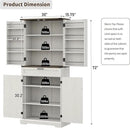 72'' Kitchen Storage Pantry Cabinet, Tall Storage Cabinet with 8 Door Shelves, 2 Cabinets and 1 Drawer, Freestanding Cupboard for Kitchen, Dining Room, Bathroom, Laundry, Off White by CozyNest Decor