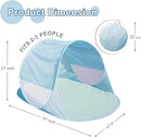 Action Air UPF 50+ Pop Up Beach Tent for 2-3 People, Instant Sun Shelter with 360°Ventilation, Water-Resistant Canopy, Lightweight & Portable Sun Shade for Beach, Camping, Sports (Blue) by TinyTreasures Baby Boutique
