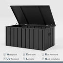 PURPLE LEAF Outdoor Deck Box 100 Gallon Waterproof Lockable Storage Box Container with Lid Deck Organization for Patio Cushions Side Table Pool Accessories Garden Tools, Gray by CozyNest Decor