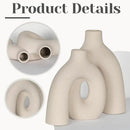 CEMABT Modern Nordic Boho Vase Set - Elegant Beige Matte Ceramic Home Decor for Living Room, Bookshelf, Mantel, Entryway Table & Console Décor | Shelf Decorations Gift by GreenHaven Gardens