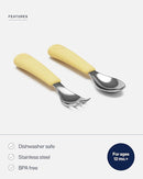 Lalo PAW Patrol Utensils - Toddler Fork and Spoon Set - Stainless Steel and Silicone Ergonomic Toddler Utensils - Children Safe Flatware Set - 2 Pieces - Rubble by TinyTreasures Baby Boutique