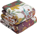 Premium Bed Throws- Boho Throw Blanket 80”x 90”,100% Cotton Ultra Soft Rustic Quilt Summer Blanket Travel Muslin Blanket Home Decor Large Bed Blankets All Season Throws for Women Mom