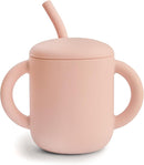 mushie 100% Silicone Training Cup & Straw for Toddlers | 6 Months+ (Blush) by TinyTreasures Baby Boutique
