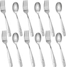 HAKSEN Stainless Steel Toddler Utensils Set, 12PCS Kids Safe Forks and Spoons with Bunny and Puppy Motifs, Mirror Polished & Dishwasher Safe by TinyTreasures Baby Boutique