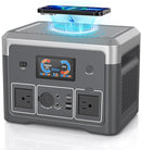 Portable Power Station 600W 665.6Wh LiFePO4 Battery Backup Solar Generator with 2x 600W AC Outlets(Surge 1800W),LED Lights,Music Player&UPS Function for Home,RV,Campinp by TinyTreasures Baby Boutique
