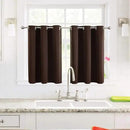 ChrisDowa Small Window Curtains for Kitchen and Bedroom - Grommet Short Thermal Insulated Room Darkening Curtains (2 Panels, Brown, 52 x 36 Inch) by CozyNest Decor