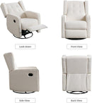 Swivel Rocker Recliner Chair, Nursery Glider Chair, Nursery Rocking Chairs, Manual Reclining Chair, White by TinyTreasures Baby Boutique