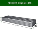 Galvanized Raised Garden Bed,12×4×1FT Metal Planting Box for Outdoor Vegetable, Herb,Planter Gardening (Silver) by GreenHaven Gardens