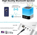 Night Lights Bluetooth Speaker, Alarm Clock Touch Sensor Dimmable Multi-Color Changing Bedside Lamp, MP3 Player, Wireless by TinyTreasures Baby Boutique