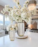 Briful Gold Plated Lantern Ceramic Vase Home Decor Creative Design Porcelain Decorative Flower Vase 8.66'' White Ceramic Vases for Wedding Anniversary Decoration by GreenHaven Gardens