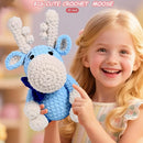 Crochet Animal Kit – 10in Adorable MOOSE, Amigurumi Crochet Kit For Intermediate Advanced level, Kids Knitting Kit with Detailed Videos Tutorials, Yarn, Crochet Hook, Best Gift For Crochet Lovers by TinyTreasures Baby Boutique