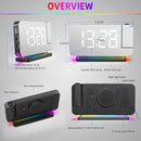 Projection Alarm Clock for Bedroom Ceiling,RGB Digital Clocks Radio with 10 Colors RGB Night Light,Loud Alarm Clock for Heavy Sleepers,USB C Charger Port,Snooze,12/24H,Auto Dimming by TinyTreasures Baby Boutique