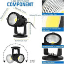 4 Pack 10W LED Spot Lights Indoor Uplight, Security Floor Spotlight,Ceiling Spotlight,120V Landscape Lights, Home,Garden,Yard with US 2-Plug Warm White by GreenHaven Gardens