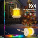 UniqueFire Portable 2-in-1 Camping Lantern & String Lights, Rechargeable LED Tent Lantern with RGB String Lights for Camping, Party, Garden & Yard Outdoor Decoration by GreenHaven Gardens