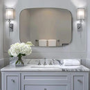 ANDY STAR Brushed Nickel Bathroom Mirror, 30x36’’ Oblong Mirror with Stainless Steel Metal Frame, Silver Oval Vanity Mirror for Over Sink, Modern Anti Rust Wall Mounted by CozyNest Decor