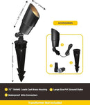COLOER Brass Low Voltage Landscape Spotlight Fixture(Black) 6-Pack Without Bulb,12V AC/DC Outdoor Spot Lights for Yard, Directional Garden Patio Spot Up Light(101B-Black) by GreenHaven Gardens
