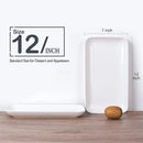 DELLING Large Serving Platter Set 12in White Rectangular Serving Plates/Salad Dish - Big Serving Trays for Parties Meat, Sushi, Dinner Plate Oven Safe Dinnerware Set of 3 by CozyNest Decor
