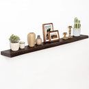 55" Floating Shelves, Live Edge Elm Wood Floating Shelf for Wall, Wall-Mounted Display Shelves with Invisible Heavy-Duty Bracket, Long Floating Shelf for Bathroom, Kitchen, Living Room, Walnut Color by CozyNest Decor