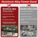 Premium Aluminum Plant Stand - Home Decor & Outdoor Garden Solution with 300 LBS Capacity, L37.8 x W11.4 x H13.8 inch by GreenHaven Gardens