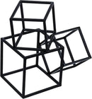 MyGift Modern Matte Black Metal Geometric Bookends in 3 Cube Frame Design, Decorative Book Stands for Home Library Bookshelf Office Desk, 1 Pair, Handcrafted in India by CozyNest Decor