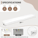 36 Inch Floating Shelves, 8 Inch Deep Floating Shelves for Wall, Hanging Shelf with Invisible Brackets, Deep Shelves for Bathroom, Bedroom, Living Room, White, Set of 2 by CozyNest Decor