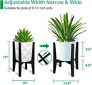 Plant Stand Indoor, Bamboo Plant Shelf, Adjustable Corner Plants Flower Holders Single Floor Plant Stand, Fits 8 to 12 Inches Pots,(Pot & Plant Not Included)(Black) by GreenHaven Gardens