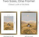 Homeforia A5 Picture Frame Bronze, High End Metal 5.8 x 8.3 Frame Matted to 4.1 x 5.8 Photo, A5 Frame with Mat A6 Art, 5.8x8.3 Poster Frames, 8.3x5.8 Display Frames, Tempered Glass, Wall Kit, Set of 1 by CozyNest Decor