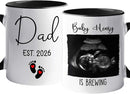 Personalized Picture & Name Baby Coming White Coffee Mug 11 Oz 15 Oz, Promoted To Dad EST. 2026 Accent Cup Gift For Pregnancy Announcement, Customized Coffee Cup New Dad/First Time Expecting Daddy by TinyTreasures Baby Boutique