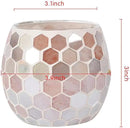 Votive Candle Holder Tea Lights - Glass Candle Holders, Mosaic Tealight Candle Holder, Candle Jar Cup for Wedding Centerpiece Party Table Decorations, Valentines Day Decor by CozyNest Decor