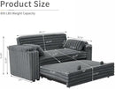 68.11" Corduroy Convertible Sofa Bed with USB Charging Port, Foldable Sleeper Chair with Pillows & Armrests, 3-in-1 Floor Couch for Living Room, Bedroom, Guest Room – Dark Gray by CozyNest Decor
