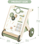 Beright Wooden Baby Walker with Roller Upgraded, Push and Pull Learning Activity Walker, Multi-Functional Kids’ Activity Toys, Develops Motor Skills & Stimulates Creativity, Green by TinyTreasures Baby Boutique