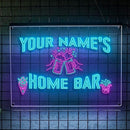 Personalized Home Bar Neon Sign LED Light Up Bar Wall Decor with Beer Mugs and Snacks Icons for Home Pub Kitchen Lounge Man Cave Party Room Custom Name Gift by CozyNest Decor