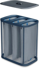 Joseph Joseph Tota Trio 90 liter/23.8 gallon Laundry Hamper Separation Basket with lid, 3 Removable Washing Bags with Handles- Black by CozyNest Decor